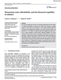 Measuring Water Affordability and the Financial Capability of Utilities