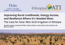 在最需要的地方改善農村生計，能源獲取和彈性的封麵：埃塞俄比亞太陽能迷你灌溉的案例